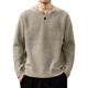 AX Armani broken code 2026 high-end American retro Henry collar men's sweater autumn new trendy brand loose and carefree oatmeal gray S recommended weight 100-120Jin Jin equals 0.5 kg