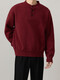 Men's 2025 New Men's Henley Collar Half-cardigan Simple Sweater Men's Casual Commuting Sweater Burgundy 2XL One Size
