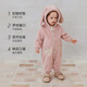Babylove clearance baby jumpsuit winter plush warm outdoor clothes for baby girls cute hooded romper