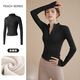 Bliss new velvet yoga jacket for women in autumn slimming running sports cycling clothing warm zipper long-sleeved slim fitness Star Black-600g thickened alpaca -20-0 2XL