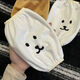Sleeve protector cute self-deprecating bear cartoon sleeve sleeve office anti-dirty down jacket sleeve protector anti-dirty work plush sleeve white self-deprecating bear sleeve sleeve pair
