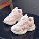 Warrior Girls Winter Velvet Shoes Children's Soft Soled Warm Cotton Shoes Casual Dad Shoes WZ-C288L Pink 34