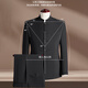 ROMON suit + trousers, new Chinese style plate button stand collar, Chinese tunic suit, Chinese style Tang suit suit jacket, men's black XL
