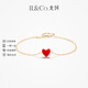 IL&CO Youke 18K gold small red heart necklace women's love set clavicle chain for girlfriend's birthday and Valentine's Day gift small red heart necklace