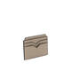 VALEXTRA women's card holder, four card slots, double middle pockets, anti-slip slots, portable storage, calfskin, beige textured leather, thin BEIGE UNI