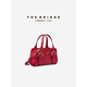 THE BRIDGE/Bridge handmade cowhide women's all-match handbag bowling bag berry red