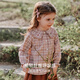 OAK FAMILY will go on sale at 0:00 on December 8th. Girls' baby doll collar shirt, baby girl's cotton plaid long-sleeved A-line loose top, gray pink plaid 90