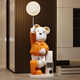 Bingshimei light luxury violent bear ornaments living room TV cabinet sofa large floor-standing decoration piggy bank new home gift violent bear orange electronic watch + Xiaoai speaker + moon lamp