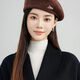 Yusenyi beret women's hat women's fashionable style wool blended white and temperament autumn and winter style beret for women Mao Bei big red one size 55-58