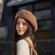 Foyhao Wool Beret Women's Autumn and Winter Pumpkin Hat Small Fragrant Style Fashionable Warm Hat Handmade Pearl Rhinestone Painter Hat Cream White