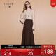 Sancai 2025 new winter style simple and elegant elastic waist skirt temperament commuting A-line skirt long skirt M