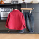 Boys' velvet shirts, winter New Year's festive clothes, autumn and winter children's New Year's greetings winter clothes, boys' Christmas shirts, red velvet 130