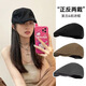 Ershanji Advance Hat Black Duck Beret Hat Women's Autumn Japanese Retro Versatile Painter Hat Big Head Circumference Shows Small Face One Size