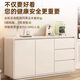 Yong Huan all solid wood cream style sideboard against the wall one-piece modern simple drawer cabinet living room storage cabinet new kitchen cabinet 100x40x80CM# solid wood ecological board thickened backboard anti-collision curved sideboard self-installation