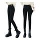 Selection of quality Autumn and winter thickened velvet slimming and warm women's pants with high waist and elastic feet, versatile and slimming black (thick velvet style) L (recommended 100-110 Jin Jin equals 0.5 kg)