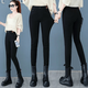 Selection of quality Autumn and winter thickened velvet slimming and warm women's pants with high waist and elastic feet, versatile and slimming black (thick velvet style) L (recommended 100-110 Jin Jin equals 0.5 kg)