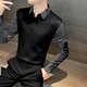 Light luxury gentleman men's 2025 new winter thickened knitted fake two-piece velvet long-sleeved temperament shirt J white velvet 3XL recommended 165-180Jin Jin equals 0.5 kg