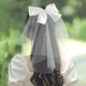 Dingjing Certificate Proposal Veil Bride Wedding Dress Wedding Internet Celebrity Style Super Fairy Beaded Bow Knot Fantasy Travel Photo Photo Props Children's Veil Fashion Headwear Bow Single Layer Beaded Veil F560 Hairpin Style