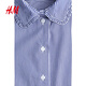 H&M women's shirt 2026 spring new cotton fashionable temperament simple poplin high intelligence shirt 1316432 blue/stripe S 160/88