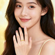 CHINA GOLD Starlight 18k Gold Ring Women's Plain Gold Ring Proposal Ring Birthday Gift Girlfriend Wedding Anniversary 18k Brushed Starlight Ring-12# Jingsuda