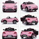 Yijing Volkswagen Beetle baby electric car four-wheel dual drive remote control swing toy car can seat baby and child luxury pink + soft tire + leather seat + remote control swing + Bluetooth music + portable pull rod