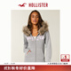 HOLLISTER25 Autumn and Winter New American Retro Fleece Patch Hooded Sweatshirt Jacket Women's 352-5251 Gray S (165/84A)