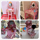 Shantou Lin Village Girls Dressing Table Set Princess Dressing Table Girls Cosmetics Children's Makeup Box Children's Toy Hair Dryer Large Dressing Table + Stool + Hairdressing Cover