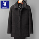 Playboy Dad Winter Jacket Chenille Mid-Length Down Jacket Middle-aged and Elderly Men's Jacket Father's Autumn and Winter Cotton Jacket LX802 Black Gray 2x Thick Velvet Quality Chenille M 170 90-110Jin Jin is equal to 0.5 kg