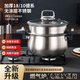 Henke stainless steel micro pressure cooker 26CM large capacity 7 liter micro pressure cooker stove universal household extra thick 7 liter large capacity original extra thick style 1ml 26cm micro pressure cooker + single steaming grid (uncoated)