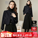 Late White New Product 2025 Autumn and Winter Fashion Simple Casual Jacket Round Neck Wool Temperament Short Jacket for Women Dark Blue M