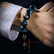 Layun Feiyin Blue Tiger Eye Stone Bracelet Men's Big Bead Wenwan Handpiece Buddha Beads Tiger Clear Stone Plate Play Rosary Beads Born Buddha Bracelet Ox and Tiger