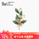 She s Qianzi Van Gogh rose embroidery leaf high-end ladies brooch light luxury corsage pin birthday gift for girlfriend