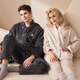 PICTURE French imported coral velvet pajamas for women winter couple antibacterial plus velvet thickened warm can be worn outside home clothes set off-white women's model W238B M (recommended 90-110Jin Jin equals 0.5 kg)