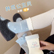Catman Children's Socks Girls Autumn and Winter Long Staple Cotton Socks Skin Friendly and Breathable Cartoon Medium Stockings for Children 6-12 Years Old Medium Stockings Deodorant Blue and White Cats 1-3 Years Old Recommended Size 21-24