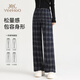 Ying's Maternity Pants Autumn and Winter Style Plush Warm Pants Unsupported Belly Wide Leg Pants Large Size Full Pregnancy Casual Pants Plaid Pants XL