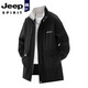 JEEP SPIRIT大码风衣外套男中长款2025春秋季新款休闲宽松夹克胖子加肥加大码 8808款卡其 5XL