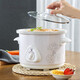 Electric stew pot, steamer, electric cooking pot, stew pot, casserole pot, stew and steam, all-in-one food supplement pot, stew soup cup, electric stew pot, electric casserole pot, soup pot, stew pot, water-proof porridge, multifunctional white porcelain electric stew pot 1.5L