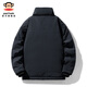 Big mouth monkey (paul frank) stand collar contrasting color cold-proof cotton coat for men in winter new fashion brand warm thickened cotton coat casual versatile cotton jacket black official authentic L recommended 125-145Jin Jin equals 0.5 kg