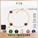 YIN series gold than three flower 18K gold bracelet carnelian black agate jewelry gift for girlfriend white mother-of-pearl 15+1+1cm