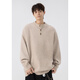 Zhiwei gray American Henry collar sweater for men autumn and winter 2025 new thickened warm sweater jacket with sweater inside light gray XL recommended 125-145Jin Jin equals 0.5 kg