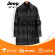 JEEP SPIRIT new double-sided woolen coat men's fashion trend plaid wool coat loose woolen windbreaker jacket winter black and gray plaid 2024 new color L