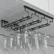 Jieyunmao simple red wine glass holder upside down household goblet holder hanging creative wine cabinet wine glass display rack hanging cup rack 6 slots long 66.5cm deep 22.5cm black