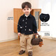 LUSON Little O Dad Baby Boy Baby Jacket Boys Autumn and Winter 2025 New Baby Embroidered Lapel Shirt Dark Sapphire Blue 73