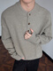 Shelley Jones American retro Henry collar sweater men's winter high-end loose casual men's bottoming sweater men's black XL recommended 120-140Jin Jin equals 0.5 kg
