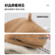Fat Donglai's same beret women's woolen autumn and winter 2025 new Internet celebrity large head circumference sun hat, small face, warm, brown, spring and autumn style, M adjustable (55-59c) suitable for normal head circumference