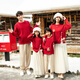 Little Bear Elf (xiaoxiongjingling) parent-child outfit family portrait red national style sweater mother and daughter autumn and winter New Year clothes street sweater father and son twist top men's twist sweater/women's bow sweater 130 boys size 130 (recommended weight 45-55 Jin Jin equals 0.5 kg)