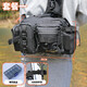 Camper waterproof crossbody bag multifunctional waist bag shoulder bag fishing gear bag pole bag storage bag knight black-fanny bag naked bag + bait box