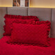 Fantasy thickened high-end baby velvet quilted bed skirt single piece red high-end lace autumn and winter Shengshi Landai-big red high-end baby velvet thickened and warm 180cmx200cm single piece bed skirt