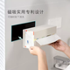 Yusenyi wall cabinet absorbs paper towel holder, magnetic tissue box, high-end paper drawer, hanging under the table, wall hanging upside down meal box, kitchen feel, 5 white turnable magnetic hooks
