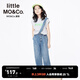 Little MO&Co. Children's clothing summer clothing children's pants boys overalls girls pure cotton long jeans trousers denim blue 110 110/53